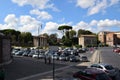 Bocca della VeritaÃÂ , Forum Boarium with Temple of Hercules Victor, Tempio di Portuno - Fountain of Tritons in Rome, Italy Royalty Free Stock Photo